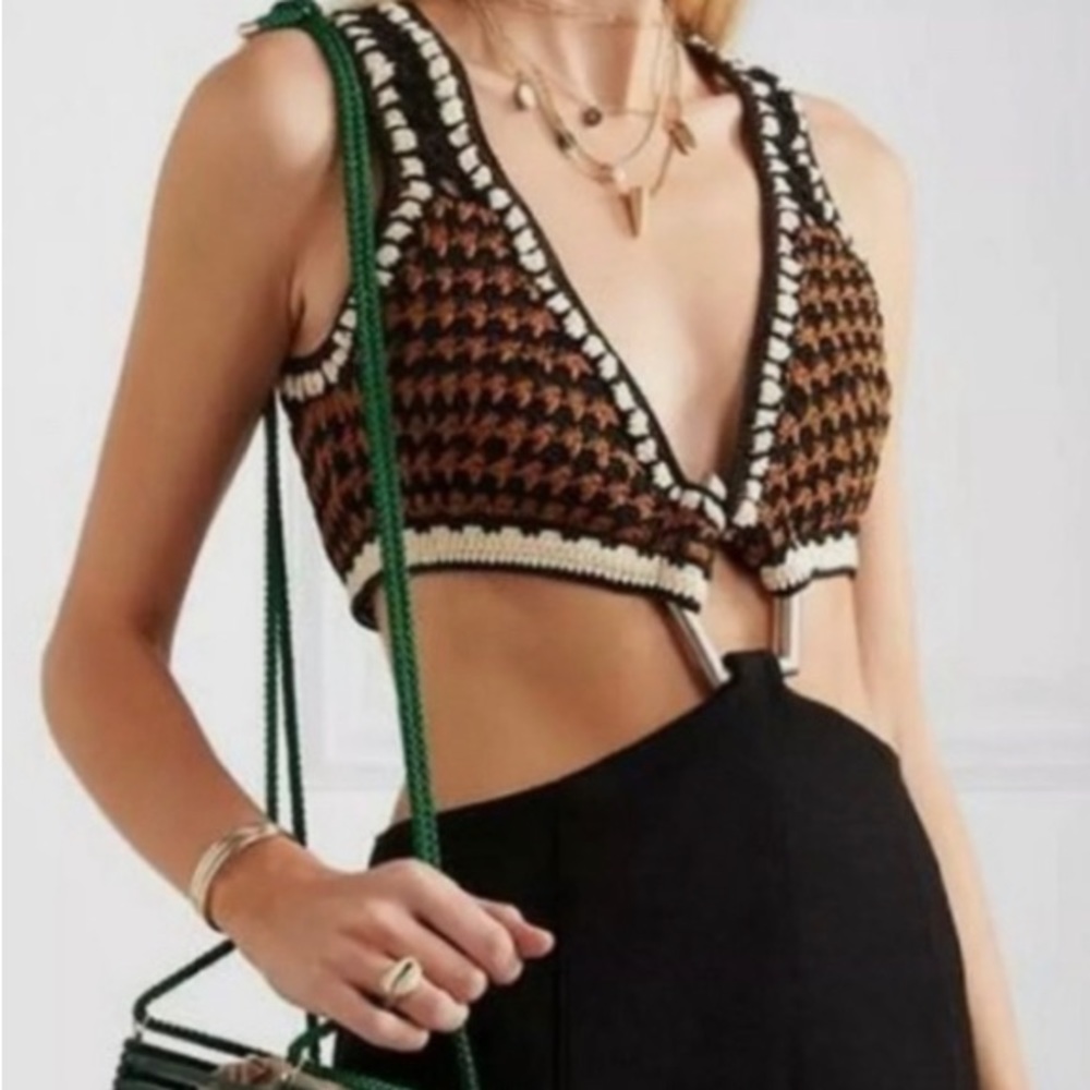 RUNWAY Proenza Schouler Sleeveless Crotchet Cut Out Midi Dress - Picture 2 of 8